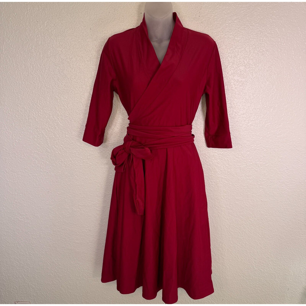 Elhoffer Wrap Dress Womens Medium Essentials Magical Midi Cosplay Costume Red